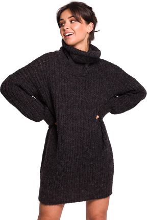 BK030 Długi sweter z golfem - antracyt (kolor antracyt (grafit), rozmiar L/XL)