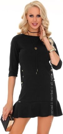 Marima Black 85234 sukienka mała czarna (kolor czarny, rozmiar L)