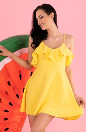 Cooreo Lemon D63 sukienka (kolor żółty, rozmiar XL)