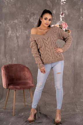 Manesa Mocca sweter (kolor mocca, rozmiar one size)
