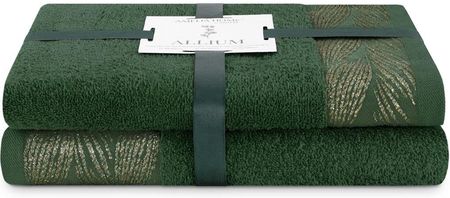 Ameliahome Ręcznik Allium Kolor Butelkowa Zieleń Styl Klasyczny 50x90+70x130