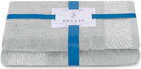 Ameliahome Ręcznik Bellis Kolor Szary Styl Klasyczny 50x90+70x130