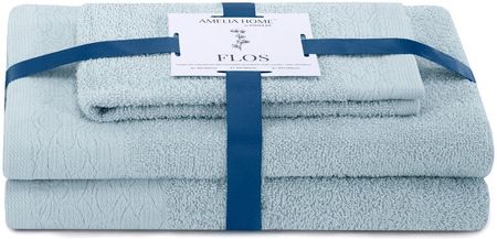 Ameliahome Ręcznik Flos Kolor Błękitny Styl Klasyczny 30x50+50x90+70x130