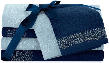 Ameliahome Ręcznik Bellis Kolor Granatowy Styl Klasyczny 2*30x50+2*50x90+2*70x130