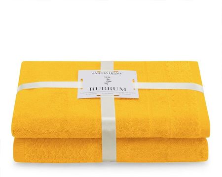 Ameliahome Ręcznik Rubrum Kolor Żółty Styl Klasyczny 50x90+70x130