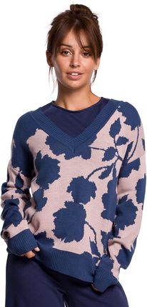 BK056 Sweter w kwiaty - model 2 (kolor jak na zdjęciu, rozmiar S/M)