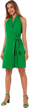 M747 Sukienka żakietowa bez rękawów - soczysta zieleń (kolor zielony, rozmiar L)