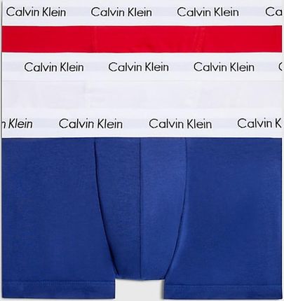 Calvin Klein Underwear 3P Low Rise Trunk 0000U2664G-I03 M 3 szt Biały/Granatowy/Czerwony (5051145900545_EU)
