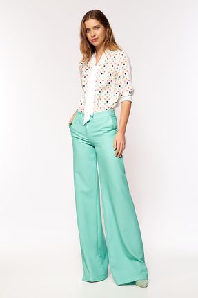 Seledynowe spodnie palazzo - SD63 (kolor seledyn, rozmiar 38)