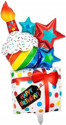 B2 Balony Foliowe Happy Birthday Tort Duży Urodziny 13894821424