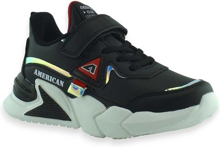 Buty sportowe dla chłopca z hologramem American Club AA20/22 Czarne