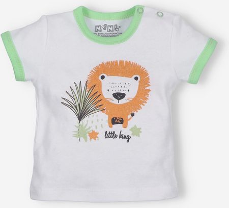 T-shirt niemowlęcy LION z bawełny organicznej dla chłopca