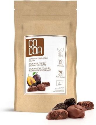 Cocoa Czekolady I Bakalie W Surowej Czekoladzie Śliwki Kalifornijskie Czekoladzie Creamy Bio 200g