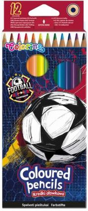 Kredki Ołówkowe Trójkątne Colorino Football 12 Kolorów