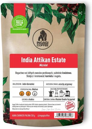 Ingagi Coffee Ziarnista 250G Indie Attikan Estate