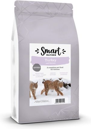 Smart Nature Kitten Healthy Start 70% Meat Veterinary approved bez zbóż DHA tauryna żurawina Omega 3 1,5kg