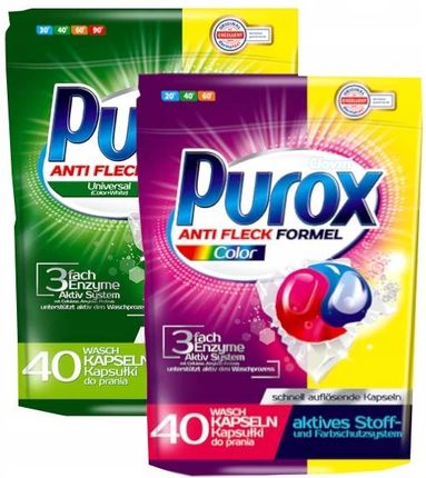 Purox 2X Kapsułki Do Prania Color Universal 80Szt.