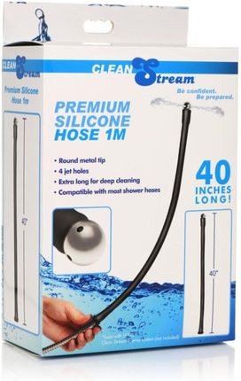 CleanStream silikonowy wąż do higieny intymnej 1m srebrny