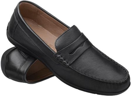 Włoskie Mokasyny IMAC 350450 14190/011 Black Czarne męskie wsuwane