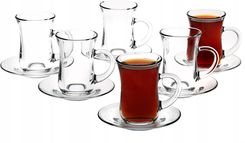 Turecki Sklep Szklanki Tureckie Z Uchem Spodki Okr�g�e Kpl 6Szt. (2897)