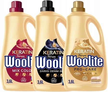 Woolite Dark Color Pro Care Płyn do prania Zestaw 3x3,6l/180 prań