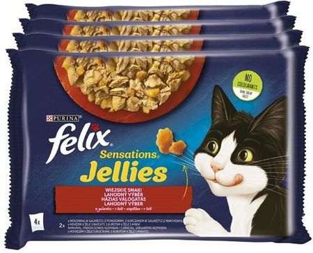 Felix Sensations Jellies Karma dla kotów wiejskie smaki w galaretce 16x85g