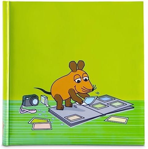 Hama Album Fotografico Jumbo DieMaus 30x30 Cm – 80 Pagine Bianche Per 320 Foto, Con Personaggi Del Topo, Per Bambini E Neonati