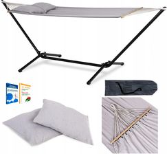 Zdjęcie Sapphire Hamak Sg-Canaria Z Metalowym Stelażem 200X100Cm Xl Odcienie Szarości - Jarocin