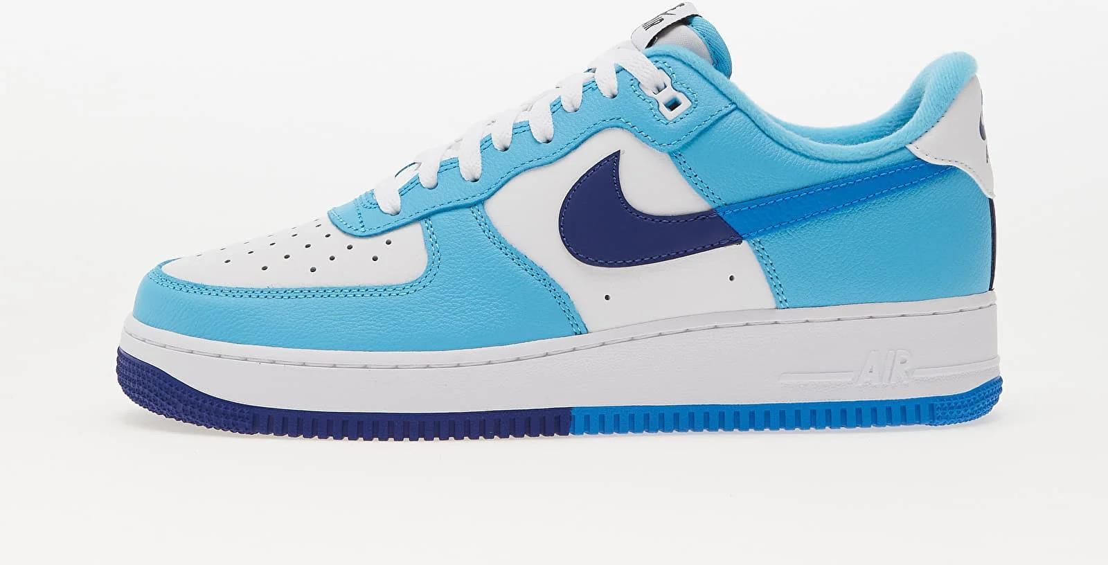 Nike AIR FORCE 1 '07 LV8 Blue/White - WHITE/LT PHOTO BLUE-DEEP ROYAL BLUE