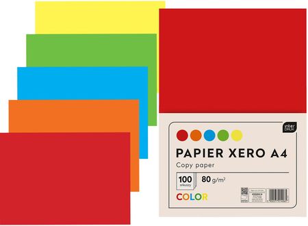 Interdruk Papier Ksero Kolorowy Xero A4 5 Kolo 100