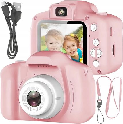 Retoo Aparat Cyfrowy Kamera Dla Dzieci Hd Gry Smycz Różowy