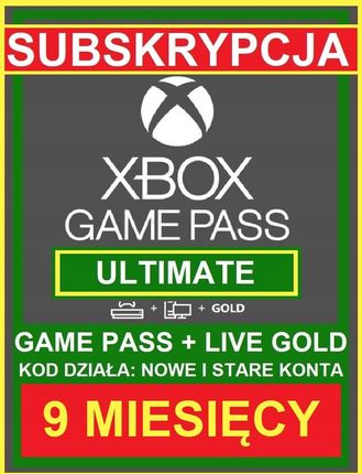 Xbox Game Pass Ultimate 9 miesięcy