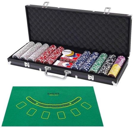 Costway Zestaw do pokera 500 żetonów karty walizka (TY565431BK)