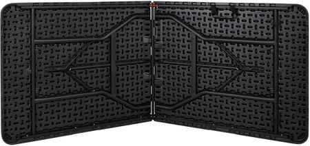 Stół Cateringowy Rattan Składany W Walizkę 180Cm Czarny 060454Mg - zdjęcie 4
