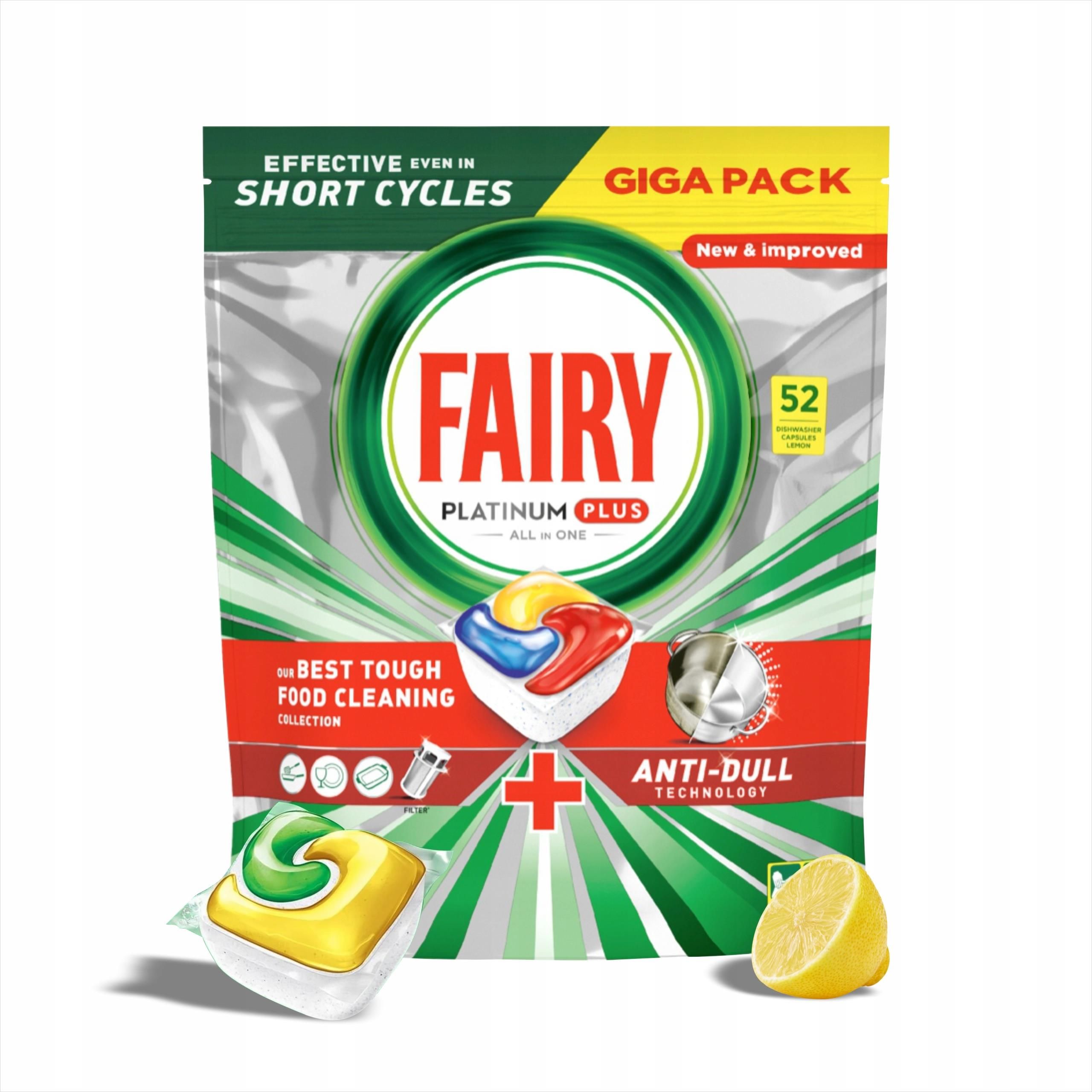 Fairy Platinum Plus All In One Kapsułki do Zmywarki Lemon 11 Sztuk