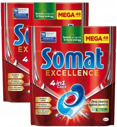Somat Excellence Tabletki Do Zmywarki 4W1 48Szt. X2