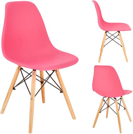 Krzesło EVA skandynawskie plastikowe różowe