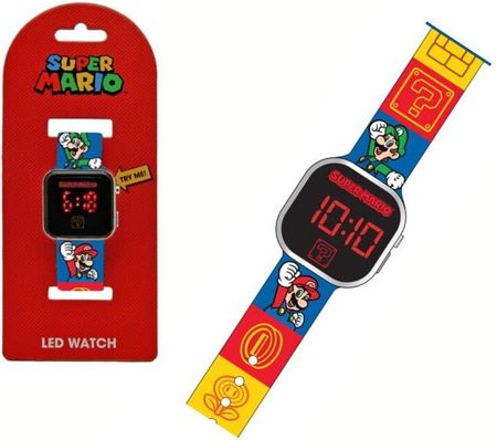 Zegarek cyfrowy LED na rękę SUPER MARIO z kalendarzem dla dzieci KIDS GSM4236