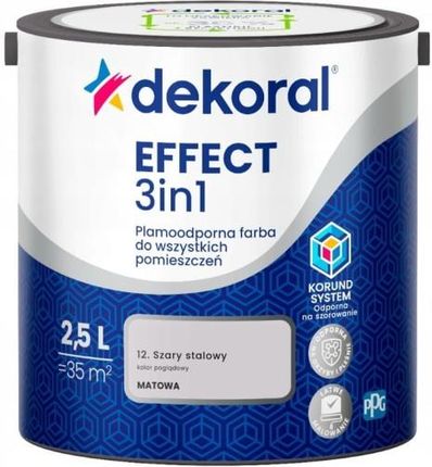 Dekoral Effect 3W1 Farba Plamoodporna Szary Średni 2,5L