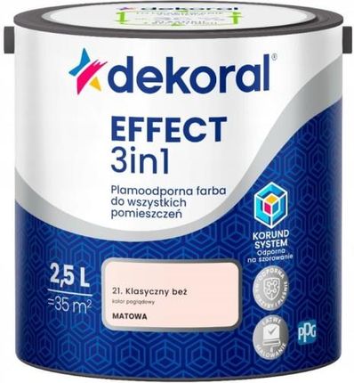 Dekoral Effect 3W1 Farba Plamoodporna Klasyczny Beż 2,5L