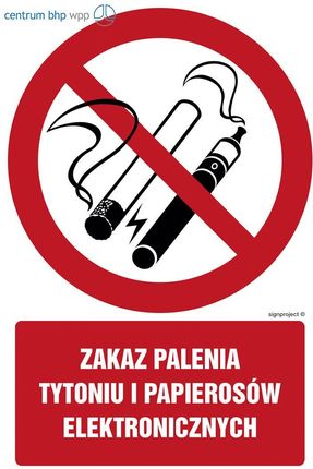 Gc077 Zakaz Palenia Tytoniu I Papierosów Elektronicznych, Fn - Folia Samoprzylepna (100X150Mm)