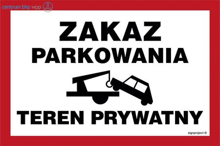 Nd062 Zakaz Parkowania Teren Prywatny, Pn - Płyta Pcv 1Mm (600X400Mm)