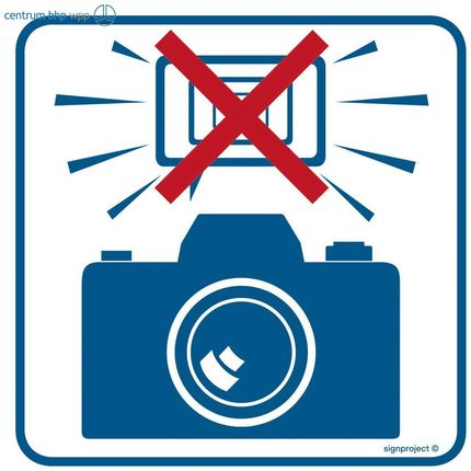 Ra504 Zakaz Fotografowania Z Użyciem Lamp Błyskowych, Fn - Folia Samoprzylepna (100X100Mm)