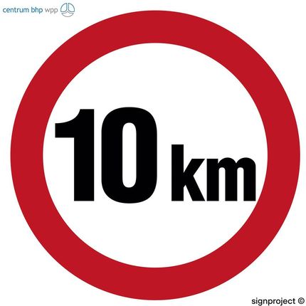 Sa006 Ograniczenie Prędkości 10 Km, Po - Płyta Pcv 1Mm Osblaskowa (600X600Mm)