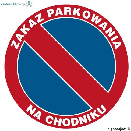 Sa010 Zakaz Parkowania Na Chodniku, Po - Płyta Pcv 1Mm Osblaskowa (300X300Mm)