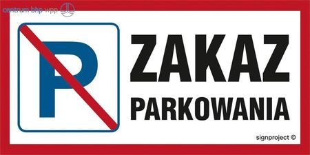 Sa024 Zakaz Parkowania, Po - Płyta Pcv 1Mm Osblaskowa (400X200Mm)