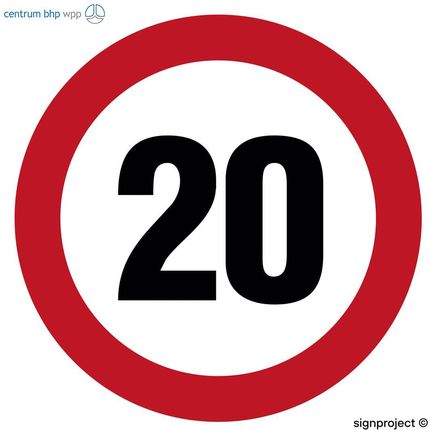 Sa026 Ograniczenie Prędkości 20, Po - Płyta Pcv 1Mm Osblaskowa (300X300Mm)