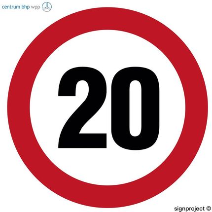 Sa026 Ograniczenie Prędkości 20, Fo - Folia Odblaskowa (600X600Mm)