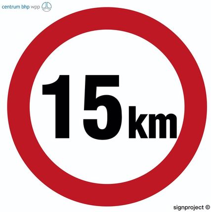 Sa035 Ograniczenie Prędkości 15 Km, Fo - Folia Odblaskowa (300X300Mm)