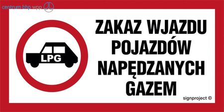 Sa048 Zakaz Wjazdu Pojazdów Napędzanych Gazem, Fo - Folia Odblaskowa (400X200Mm)